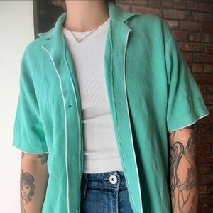 Original Use Turquoise Green Button Down Sweater Size S